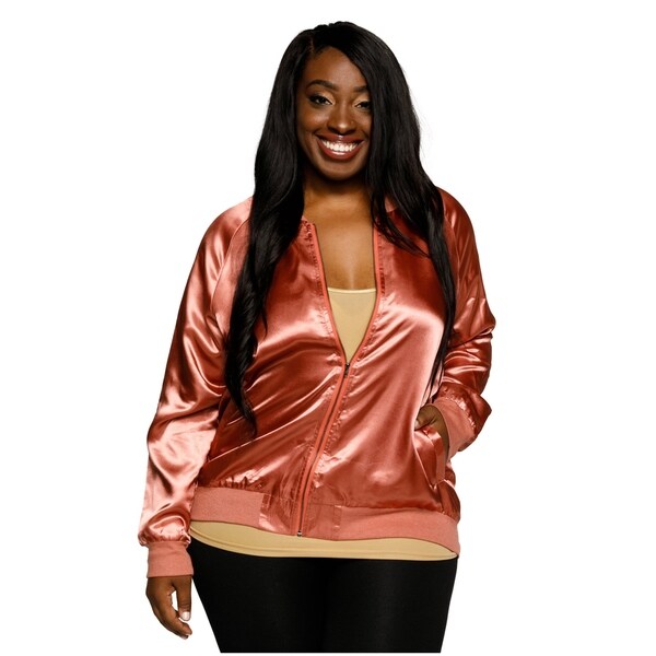 red bomber jacket plus size