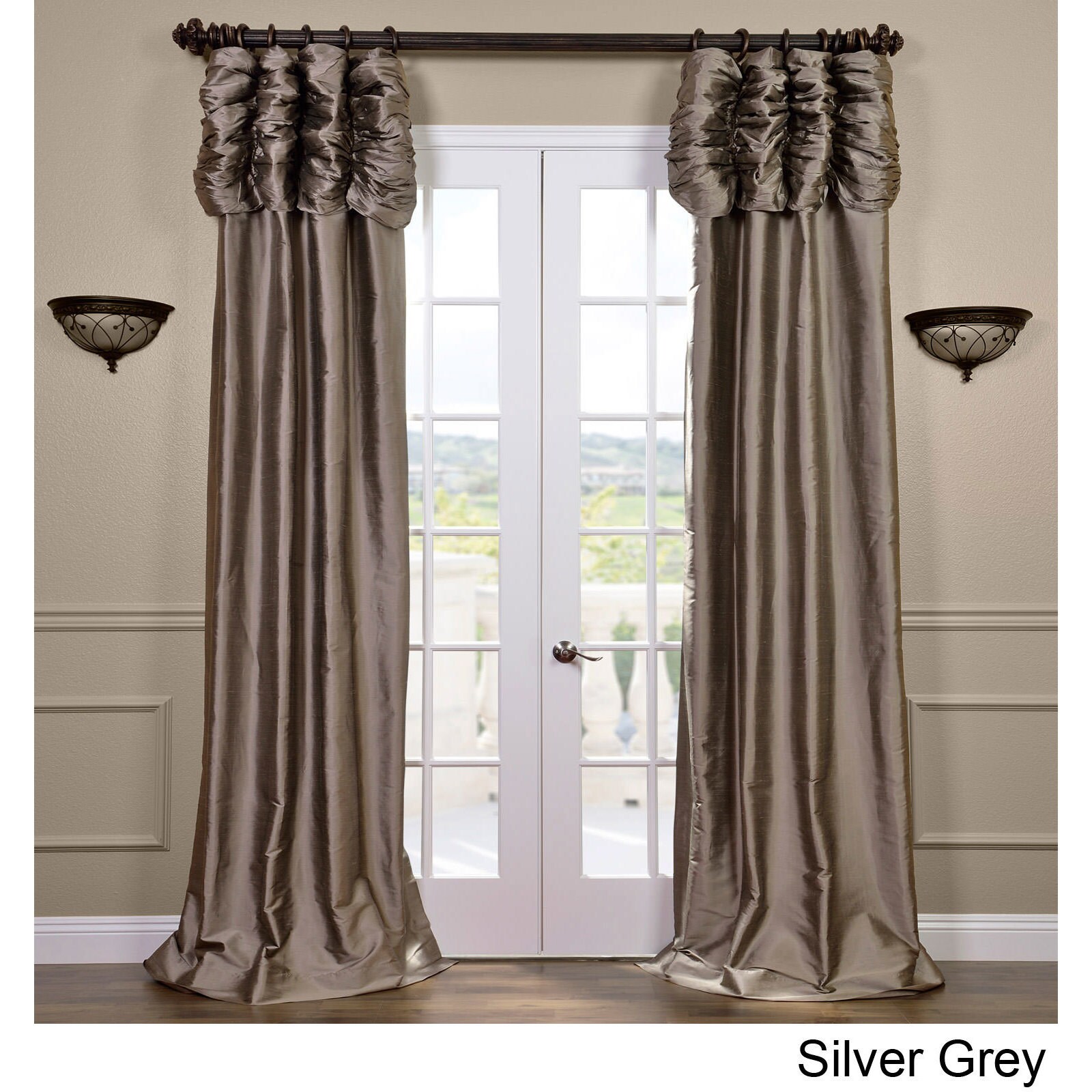 Shop Exclusive Fabrics Signature Ruched Thai Silk 84 Inch Curtain
