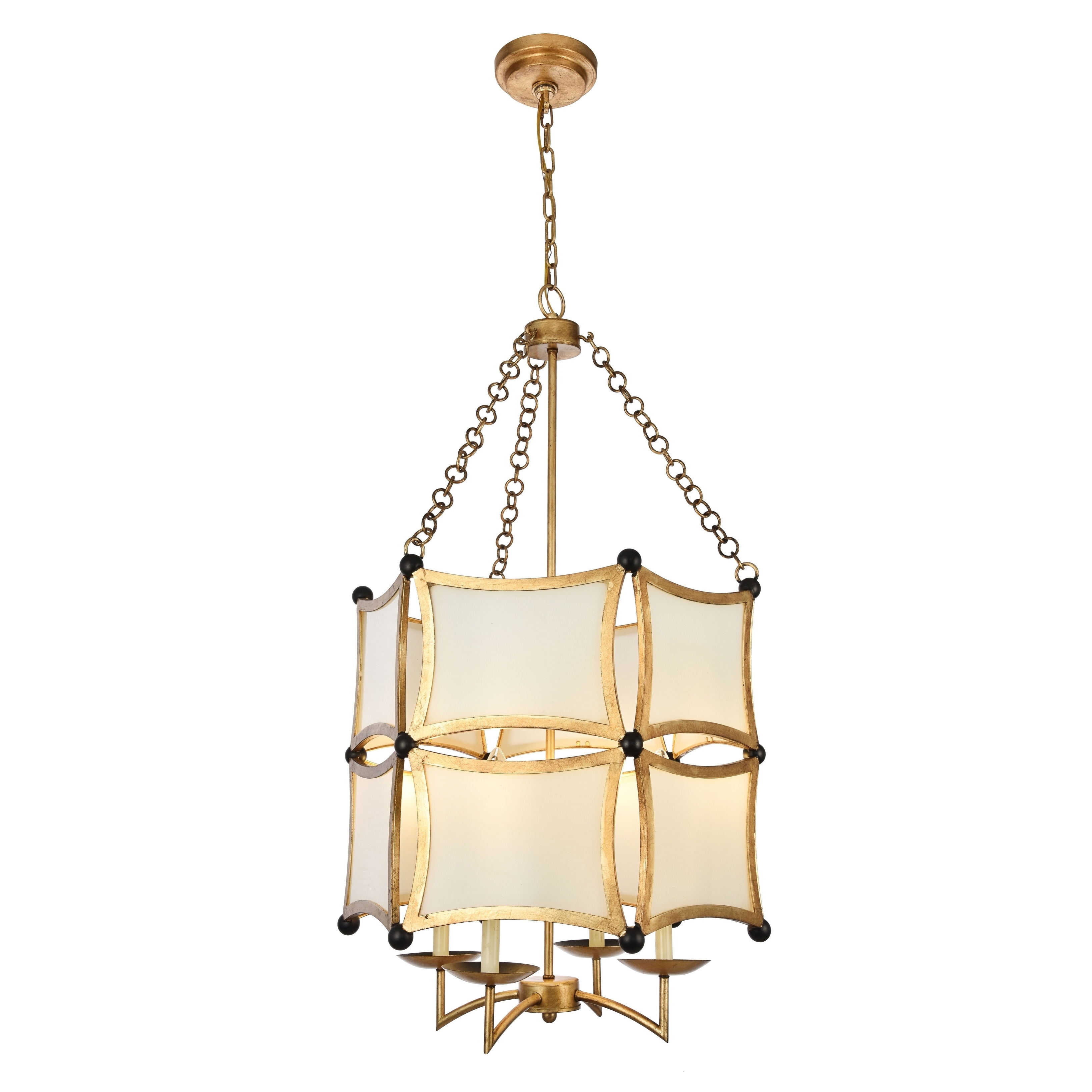 White Sails Collection Chandelier  D22.625" H40.125" Golden Iron & Flat Black Finish - Chandeliers For Bedrooms by Overstock.com