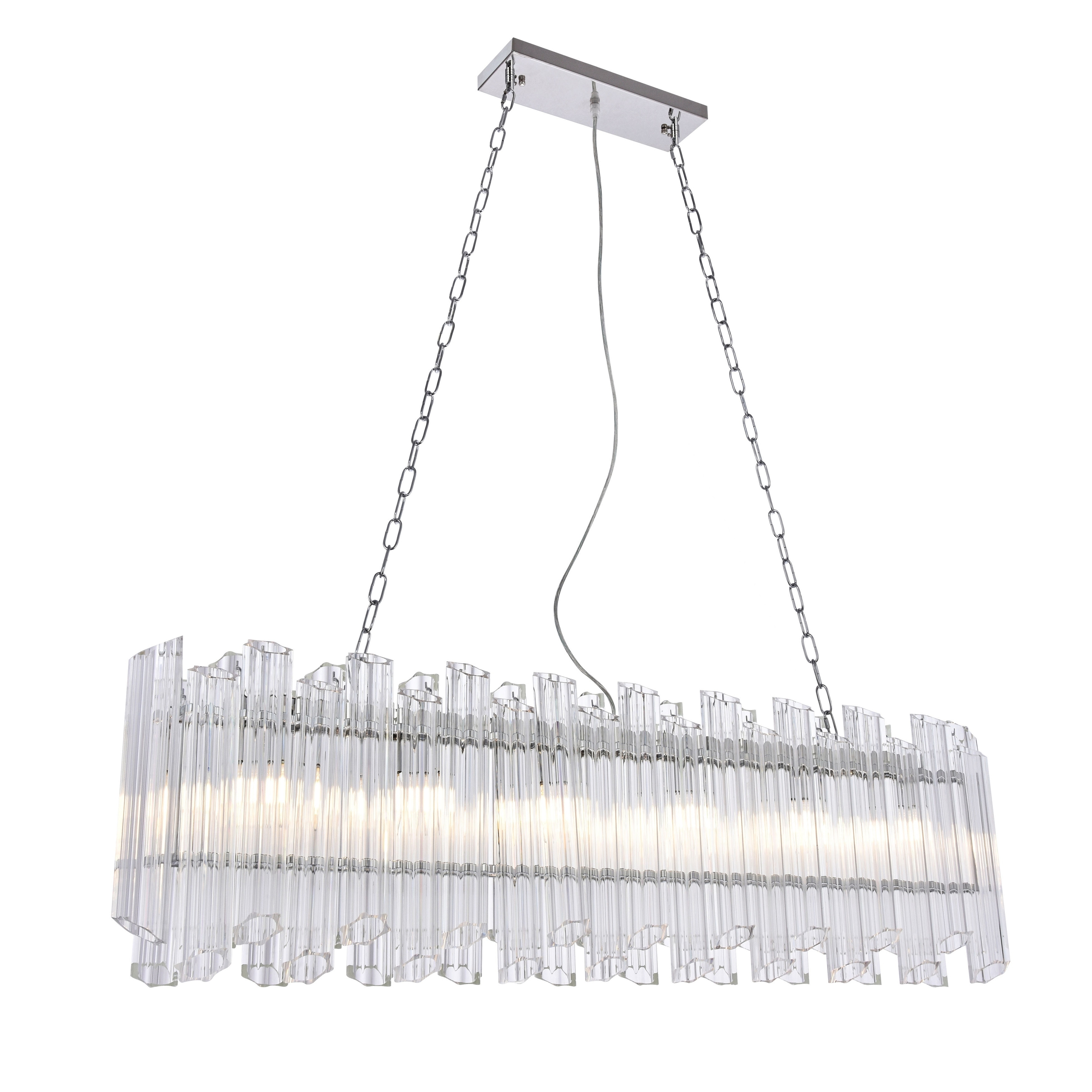 Riviera Collection Chandelier  L50.6 D6.9 H15 Chrome Finish - Chandeliers For Bedrooms by Overstock.com