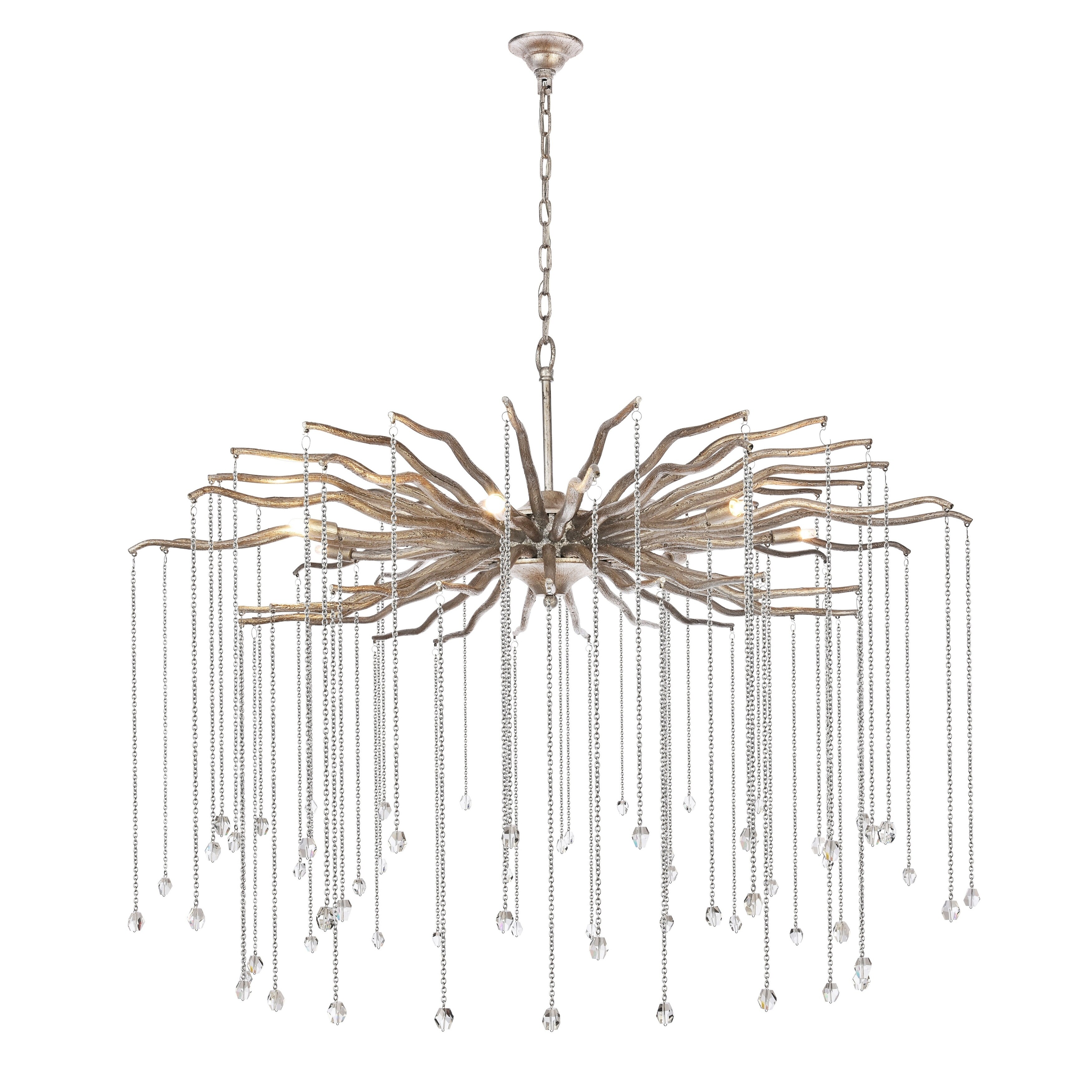 Willow  Collection Chandelier  D42" H33.5" Drizzled antique sliver Finish - Chandeliers For Bedrooms by Overstock.com