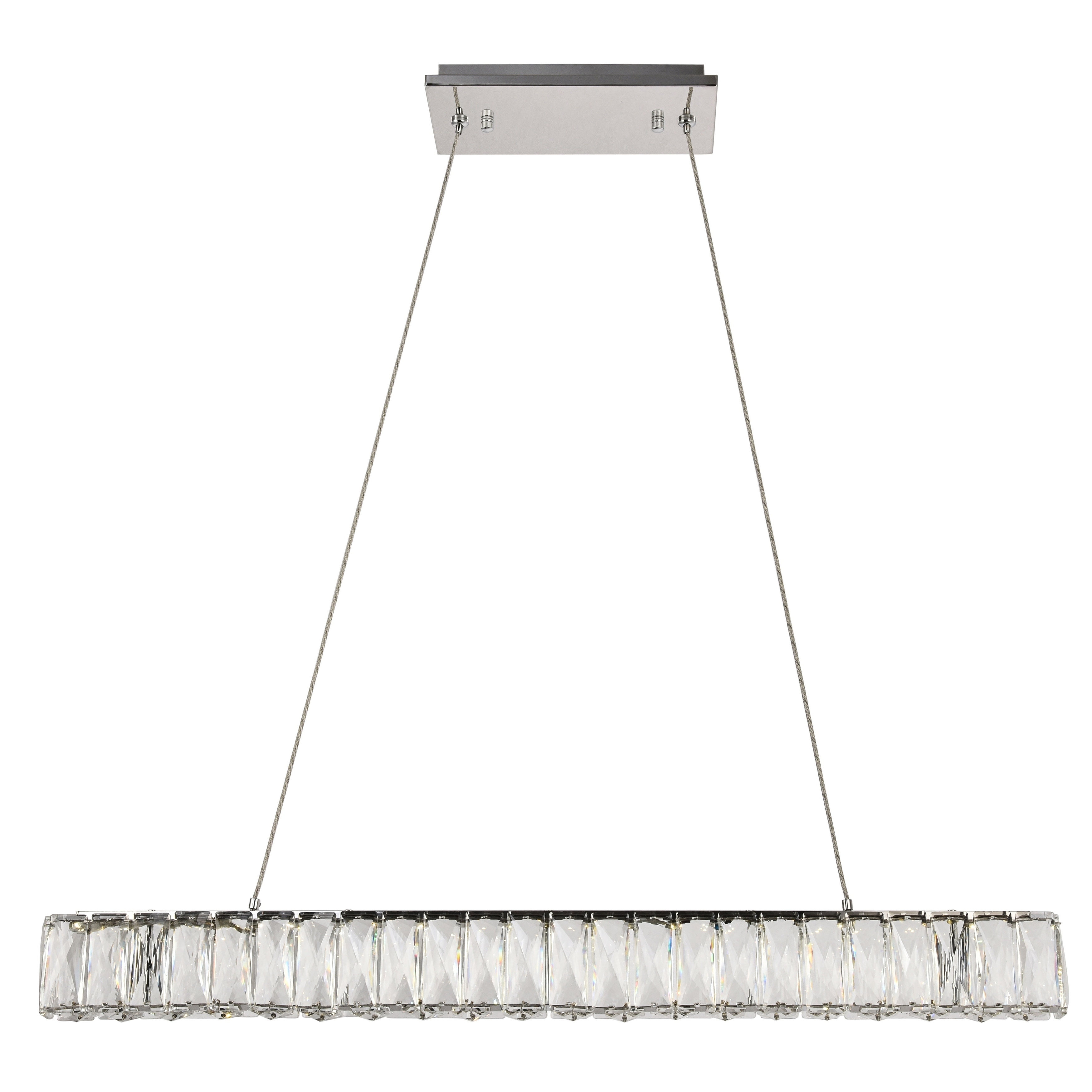Monroe Collection Chandelier  L31.1" D1.6" H3" Chrome Finish - Chandeliers For Bedrooms by Overstock.com