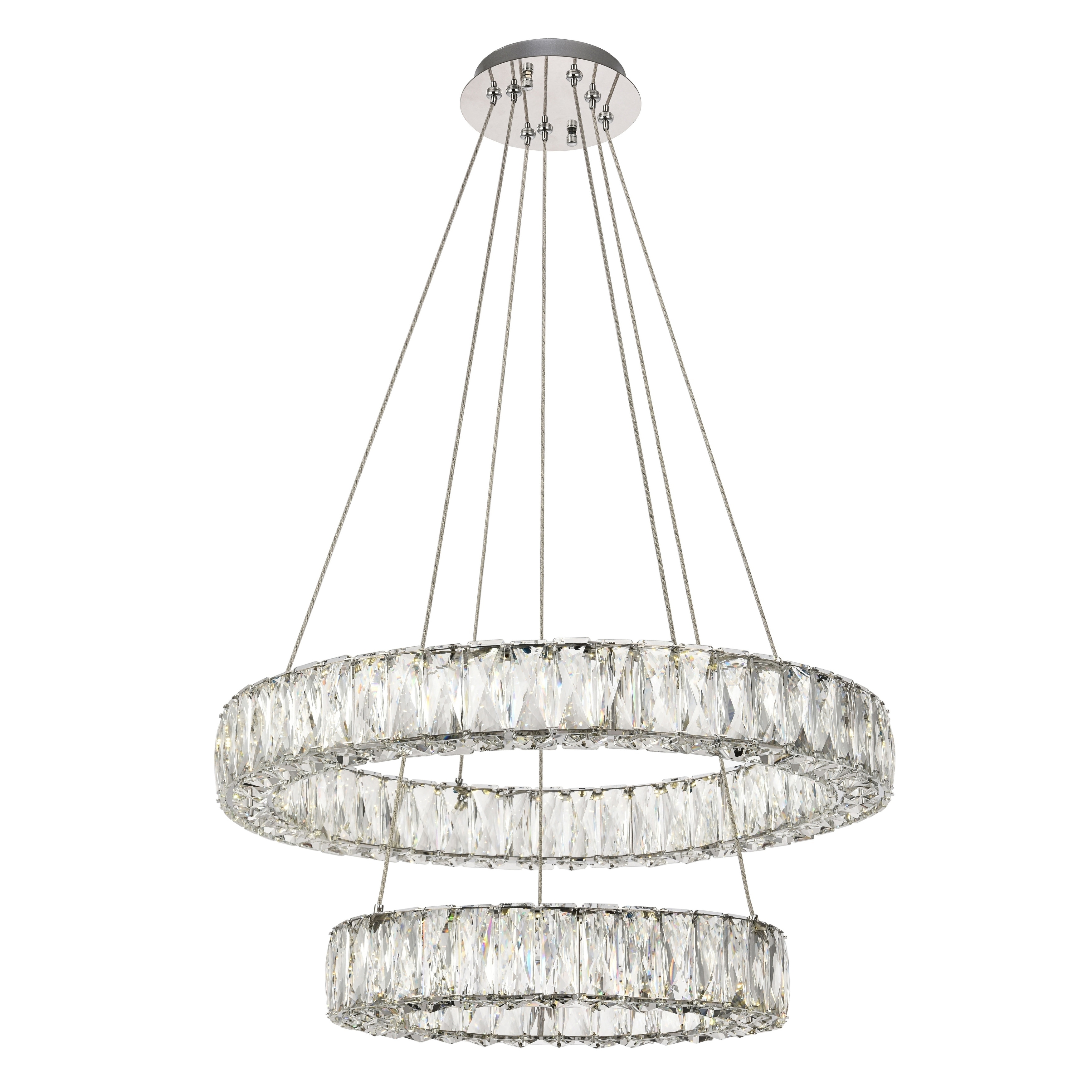 Monroe Collection Chandelier  D23.6" H12" Chrome Finish - Chandeliers For Bedrooms by Overstock.com