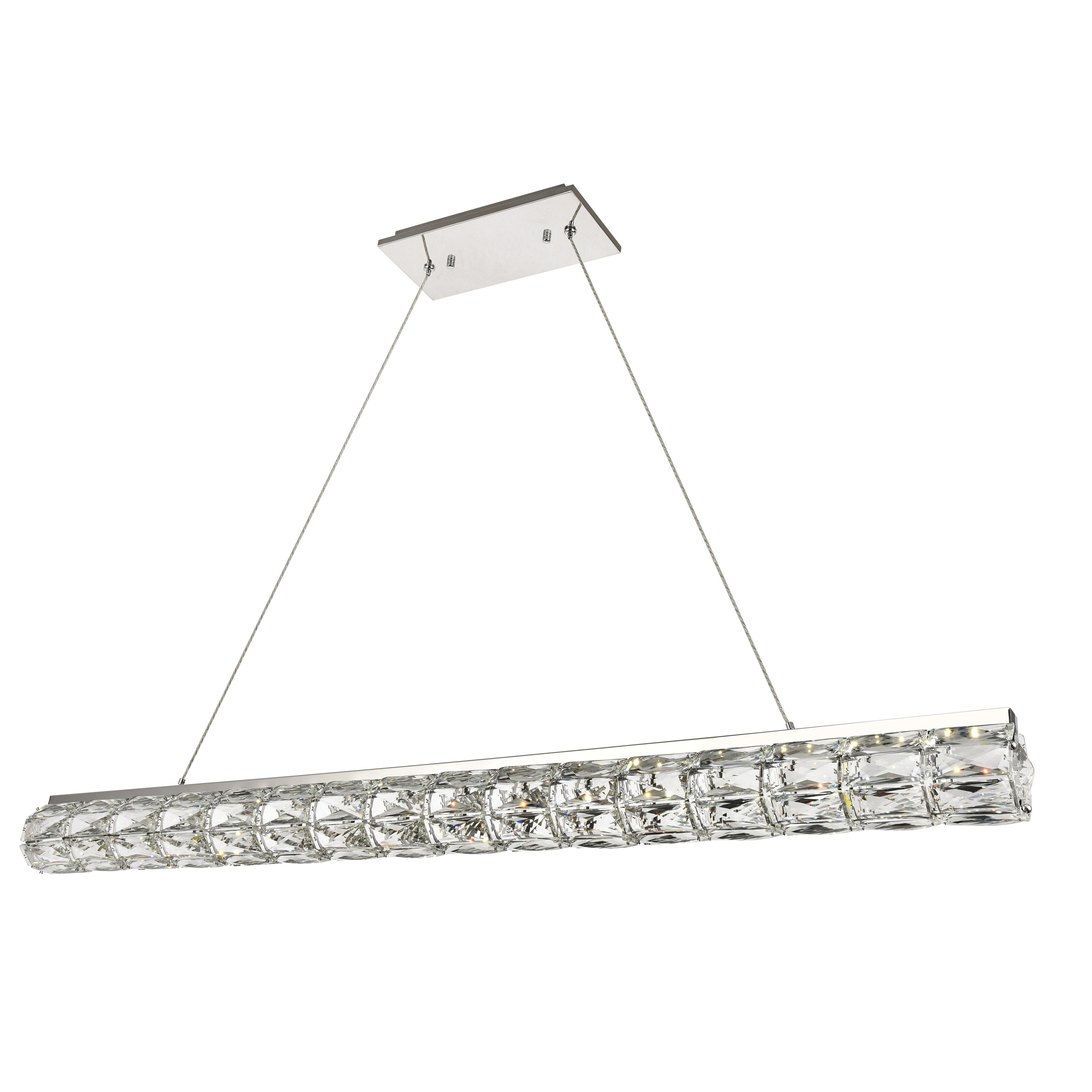 Valetta Collection Chandelier  L48.4" D3.7 H3.9 Chrome Finish - Chandeliers For Bedrooms by Overstock.com
