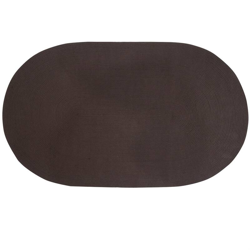 Better Trends Alpine Braid Collection is Durable & Stain Resistant Reversible Indoor Area Utility Rug - Chocolate Solid - 88" x 112" Oval