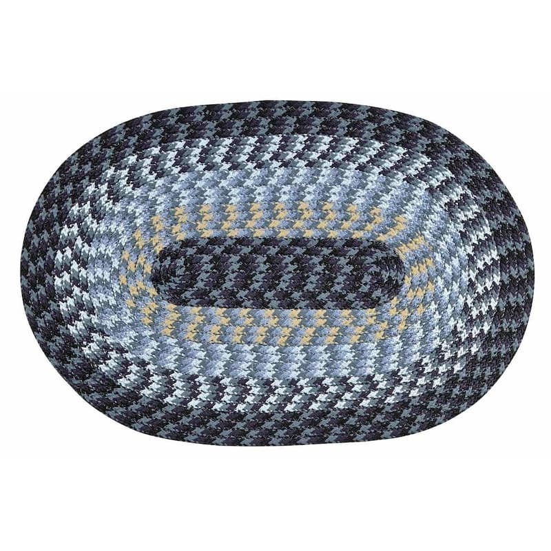 Better Trends Alpine Braid Collection is Durable & Stain Resistant Reversible Indoor Area Utility Rug - Hunter Stripe - 88" x 112" Oval