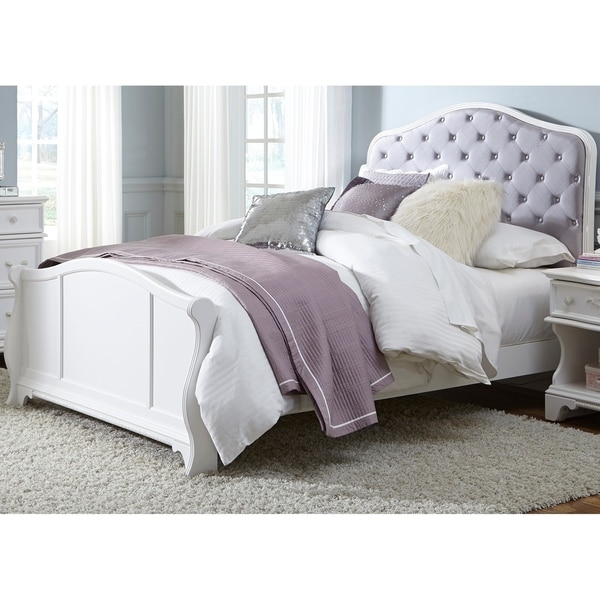 Arielle Antique White Panel Bed
