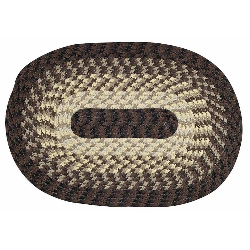 Better Trends Alpine Braid Collection is Durable & Stain Resistant Reversible Indoor Area Utility Rug - Chocolate Stripe - 60" x 96" Oval