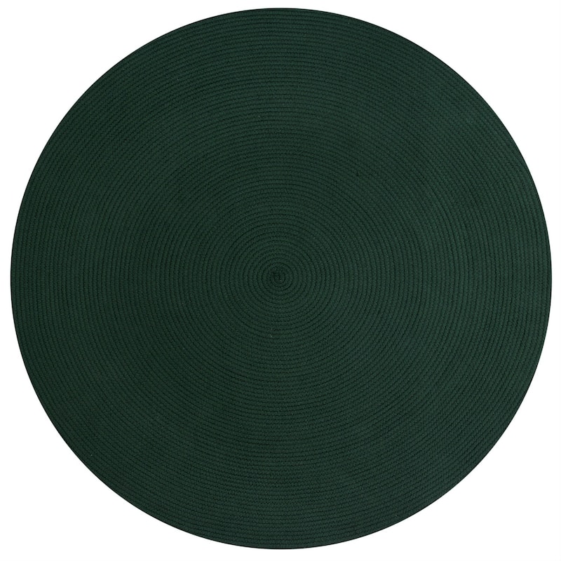 Better Trends Alpine Braid Collection is Durable & Stain Resistant Reversible Indoor Area Utility Rug - Hunter Solid - 72" Round