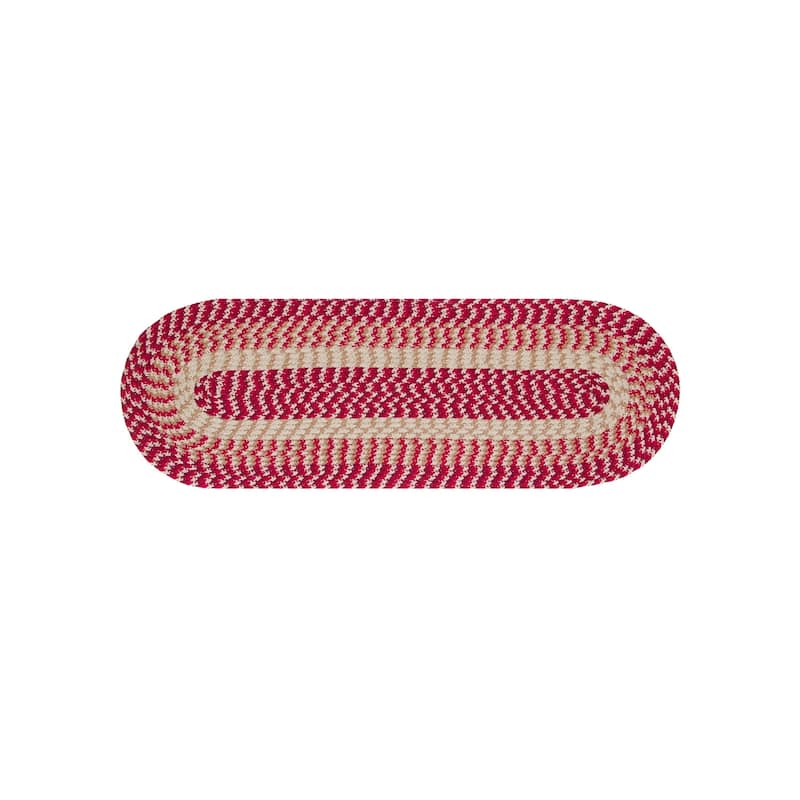 Better Trends Alpine Braid Collection is Durable & Stain Resistant Reversible Indoor Area Utility Rug - Hunter Stripe - 24" x 108" Runner
