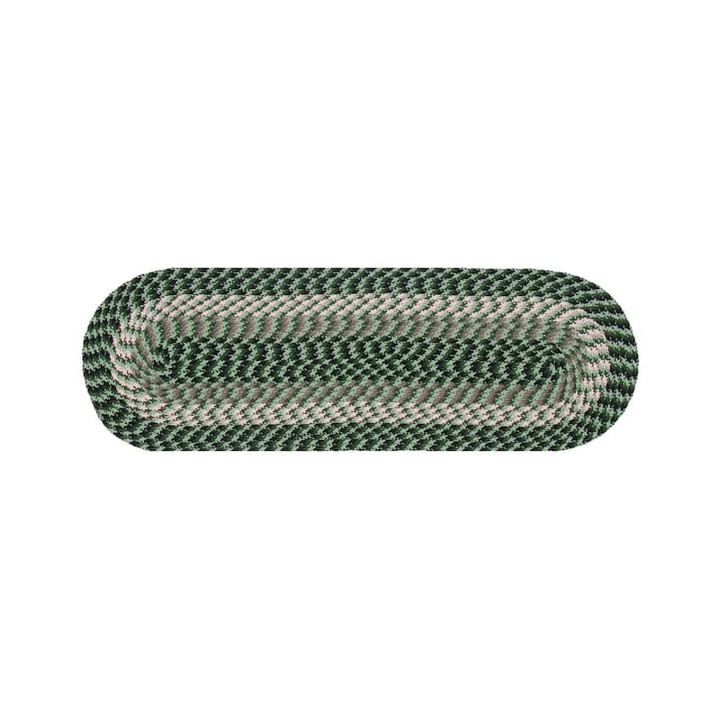 Better Trends Alpine Braid Collection is Durable & Stain Resistant Reversible Indoor Area Utility Rug - Burgundy Stripe - 24" x 108" Runner