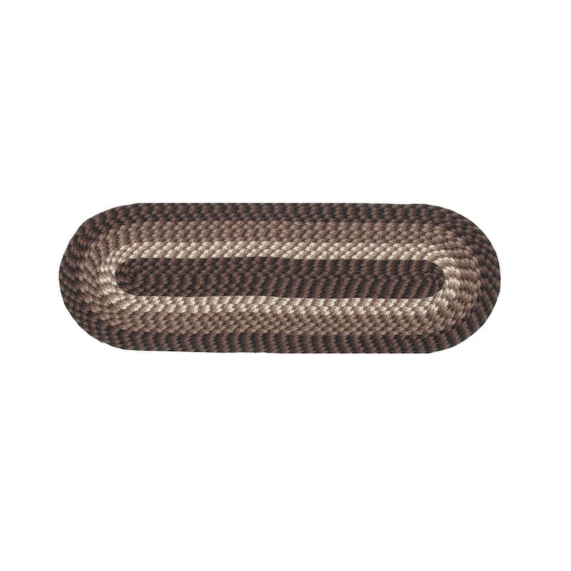Better Trends Alpine Braid Collection is Durable & Stain Resistant Reversible Indoor Area Utility Rug - Chocolate Stripe - 24" x 108" Runner
