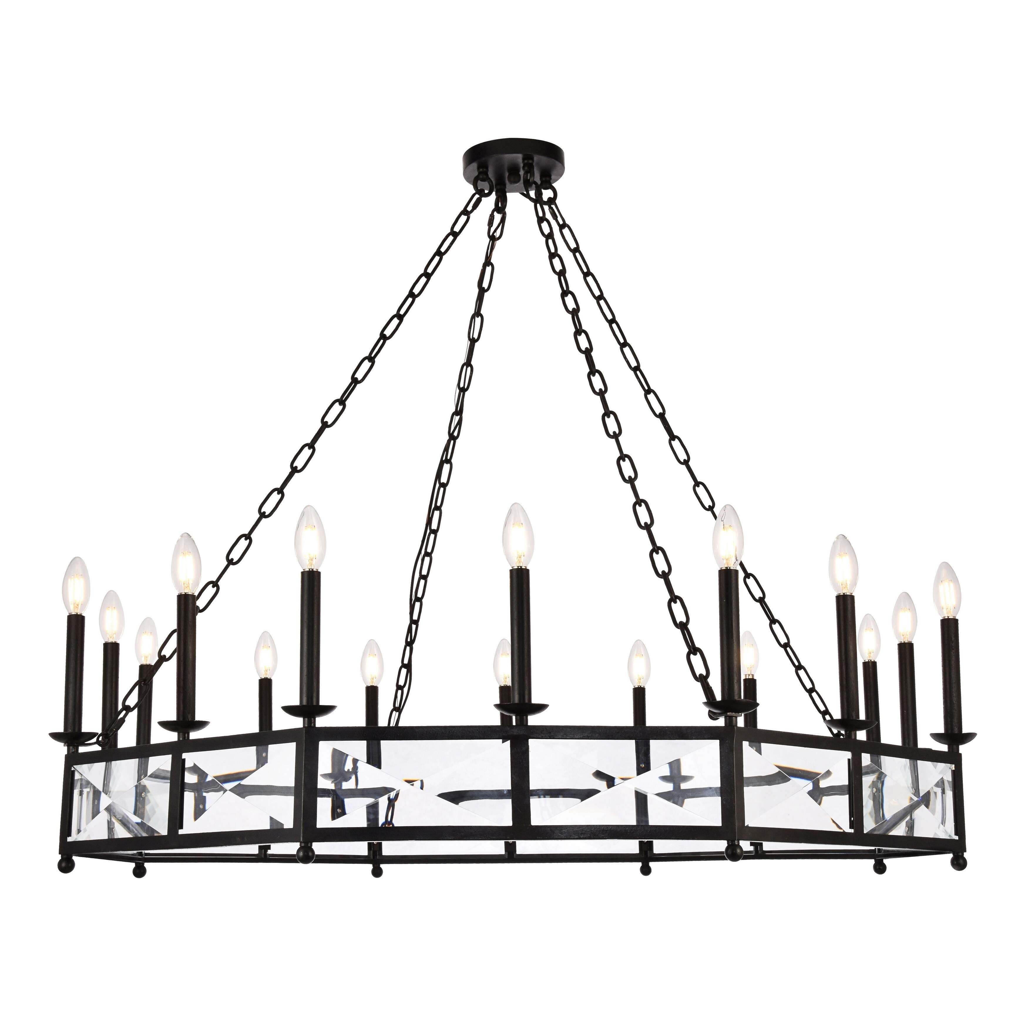 Exeter Collection Chandelier  D48.5" H12.5" Vintage Bronze Finish - Chandeliers For Bedrooms by Overstock.com