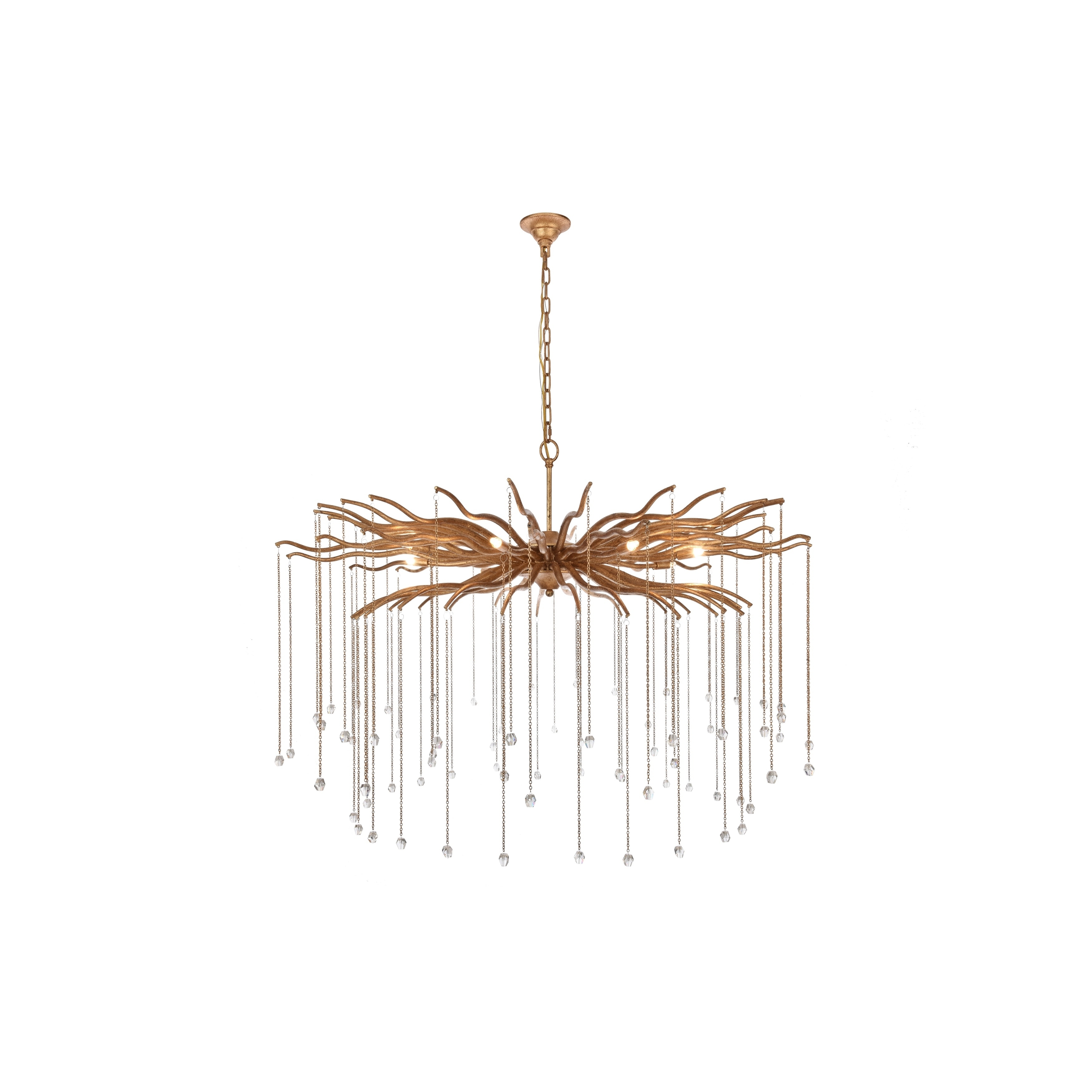Willow  Collection Chandelier  D48" H33.625" Drizzled antique gold Finish - Chandeliers For Bedrooms by Overstock.com