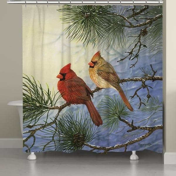 Laural Home Cardinals and Frost Shower Curtain