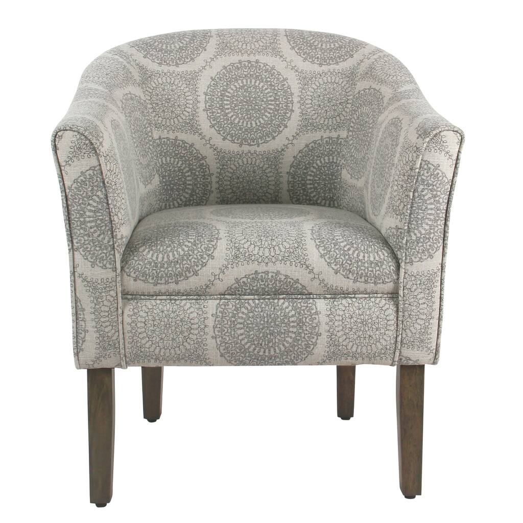 Porch & Den Blakeney Grey Medallion Tub Shaped Accent Chair