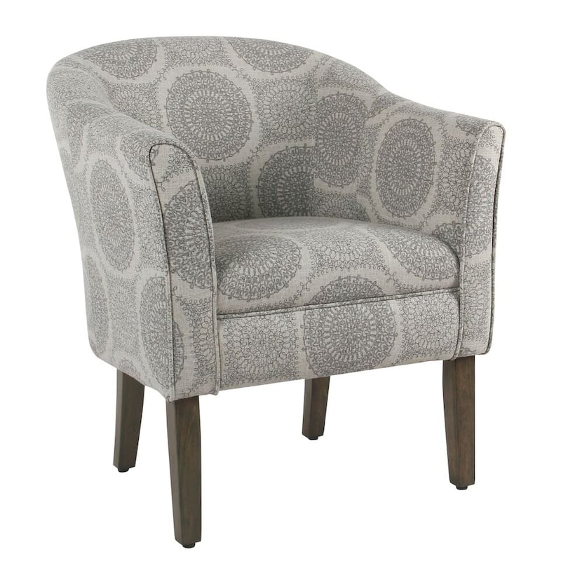 Porch & Den Blakeney Grey Medallion Tub Shaped Accent Chair - Grey