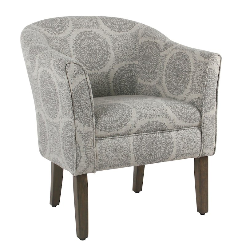 Porch & Den Blakeney Grey Medallion Tub Shaped Accent Chair