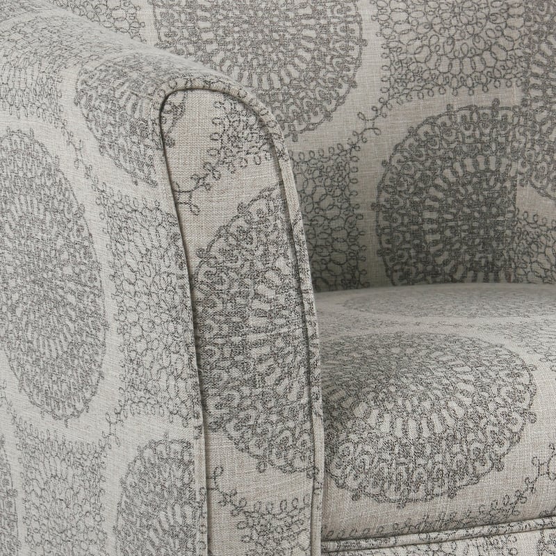 Porch & Den Blakeney Grey Medallion Tub Shaped Accent Chair