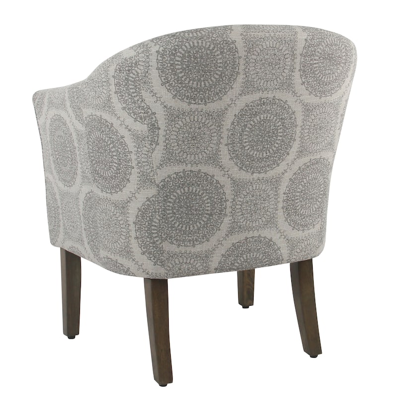 Porch & Den Blakeney Grey Medallion Tub Shaped Accent Chair
