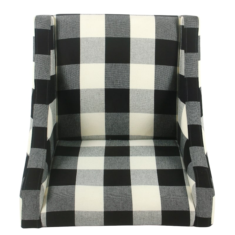 HomePop Modern Swoop Accent Chair - Black Plaid