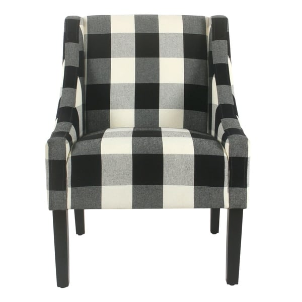 HomePop Modern Swoop Arm Accent Chair Black and White