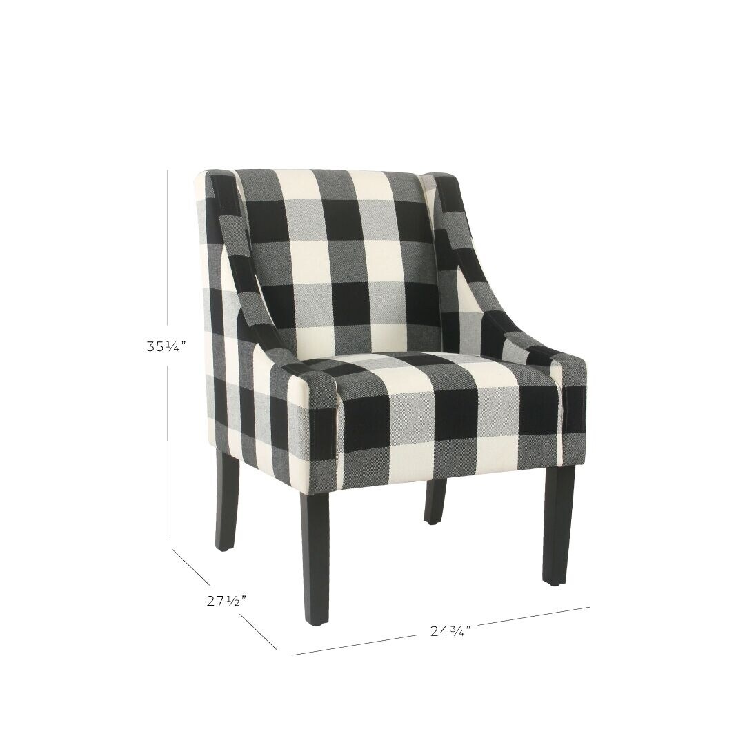 black and white plaid dining chair