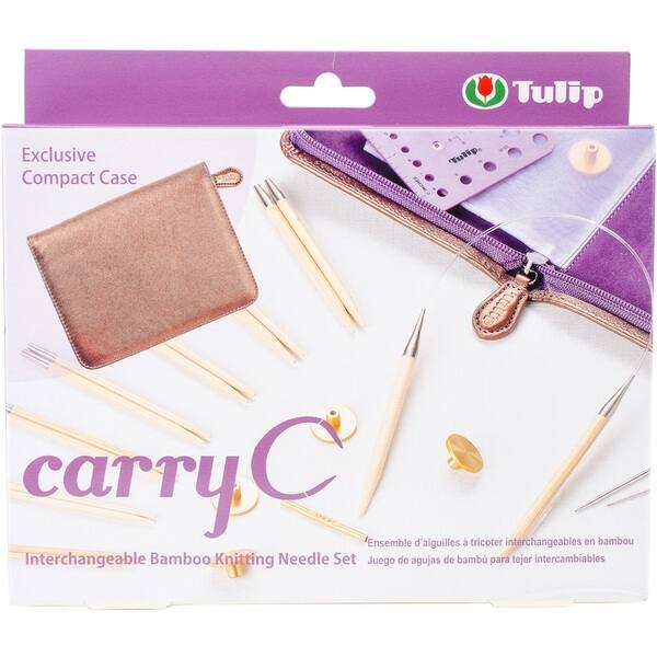 Carry C Interchangeable Bamboo Knitting Needle Set Overstock 18152844