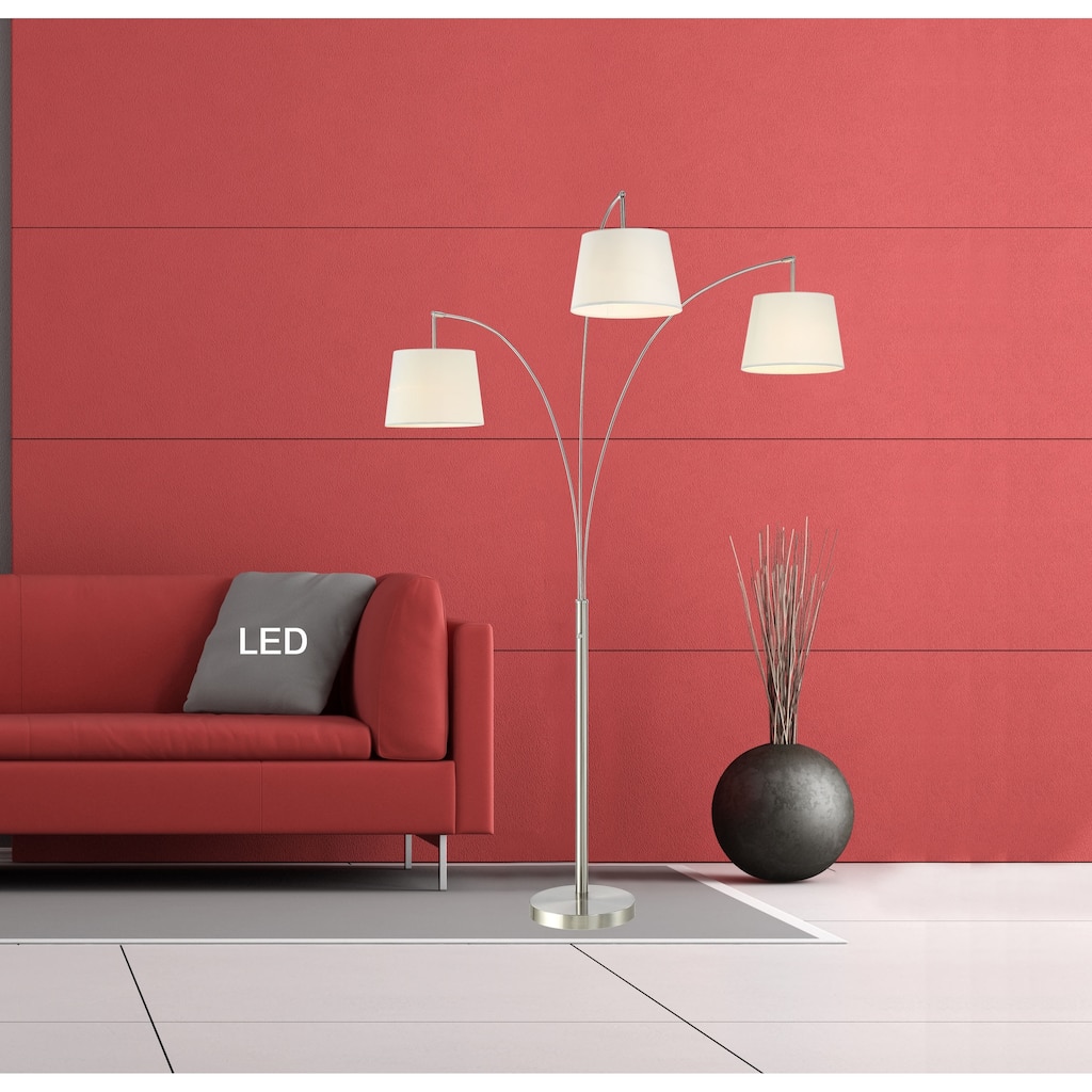 Artiva LUCE 84" Modern LED 3-Arch Brushed Steel Floor Lamp w/Dimmer