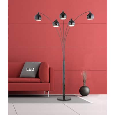 Artiva AMORE 86" Jet Black LED Arch Floor Lamp W/ Dimmer