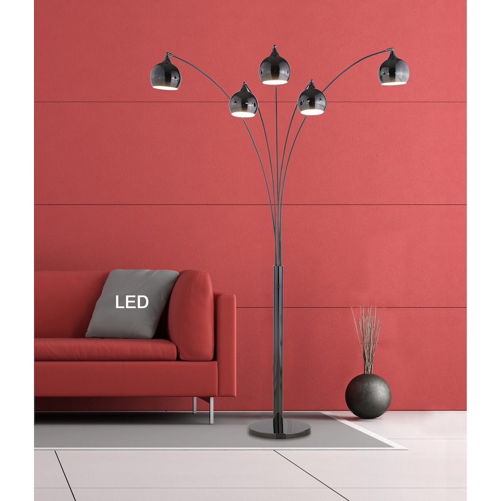 Artiva AMORE 86" Jet Black LED Arch Floor Lamp W/ Dimmer