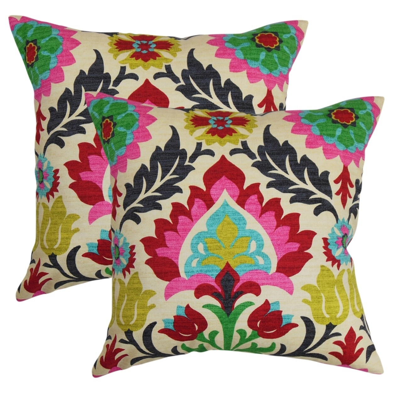 Shop Set Of 2 Tahsis Floral Throw Pillows In Multi On Sale