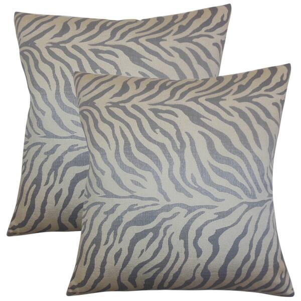 Shop Set Of 2 Helaine Zebra Print Throw Pillows In Slate Free