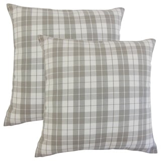 Set of 2  Joss Plaid Throw Pillows in Slate