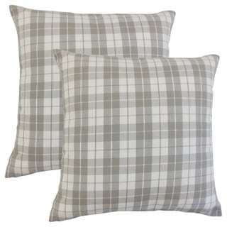 Set of 2 Joss Plaid Throw Pillows in Slate