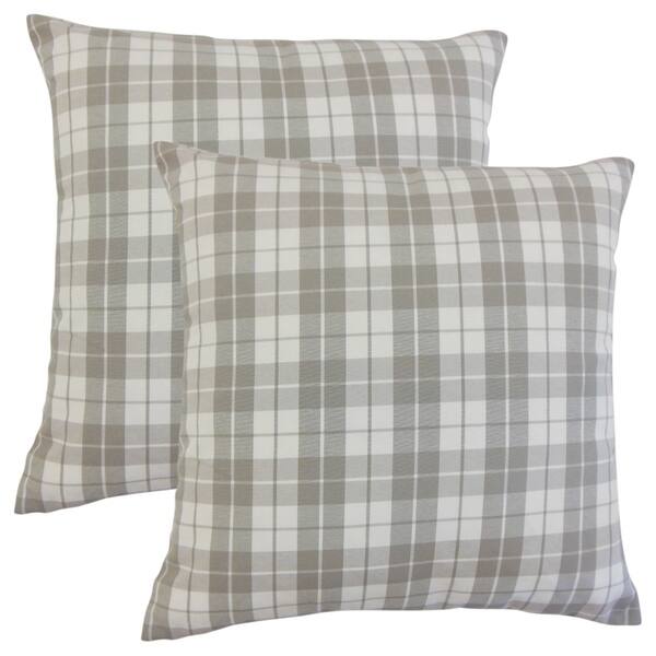 slide 2 of 2, Set of 2 Joss Plaid Throw Pillows in Slate