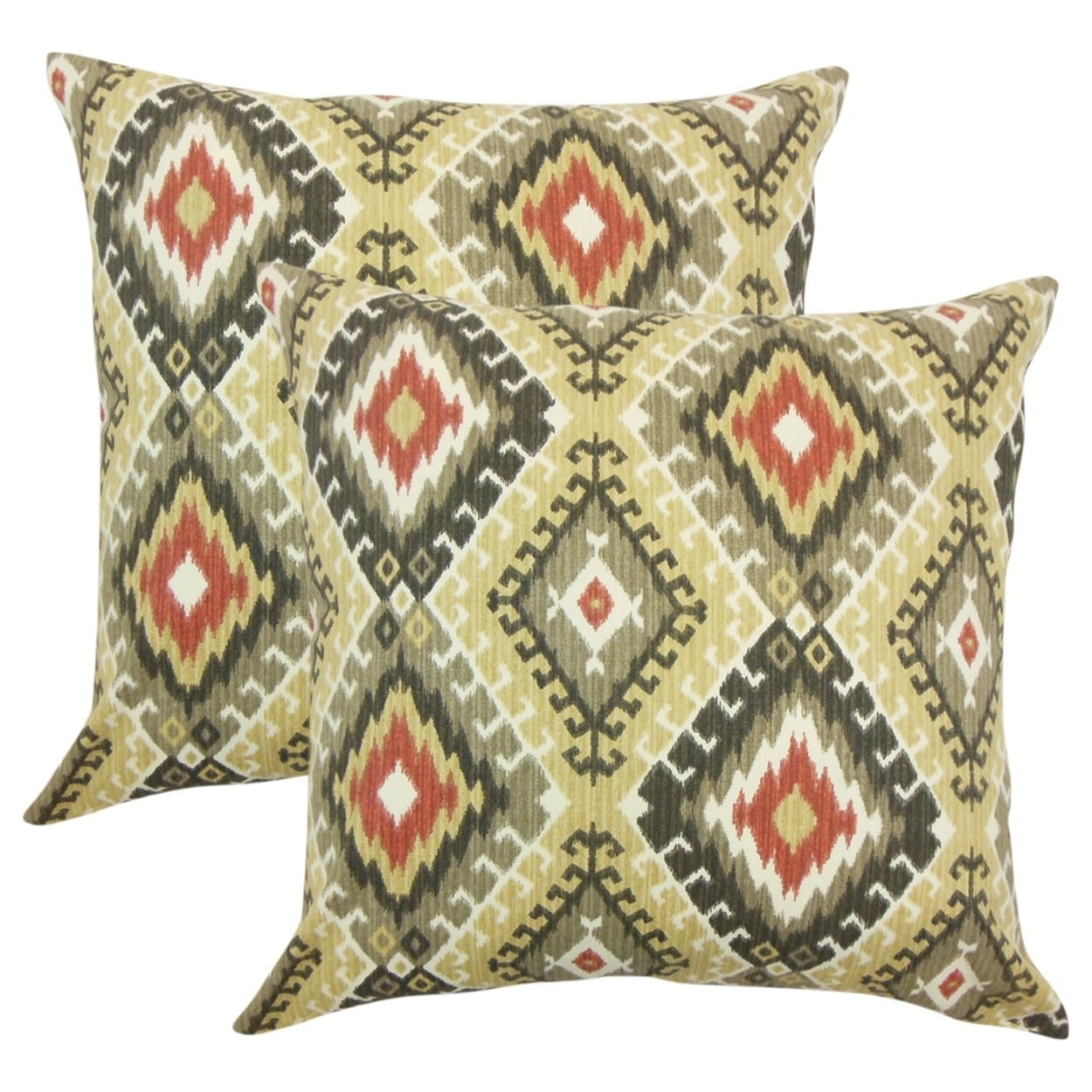 The Pillow Collection Jinja Ikat Throw Pillow Cover