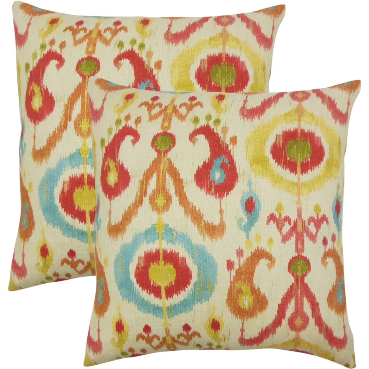 Shop Set Of 2 Ikea Ikat Throw Pillows In Papaya Overstock 18154280