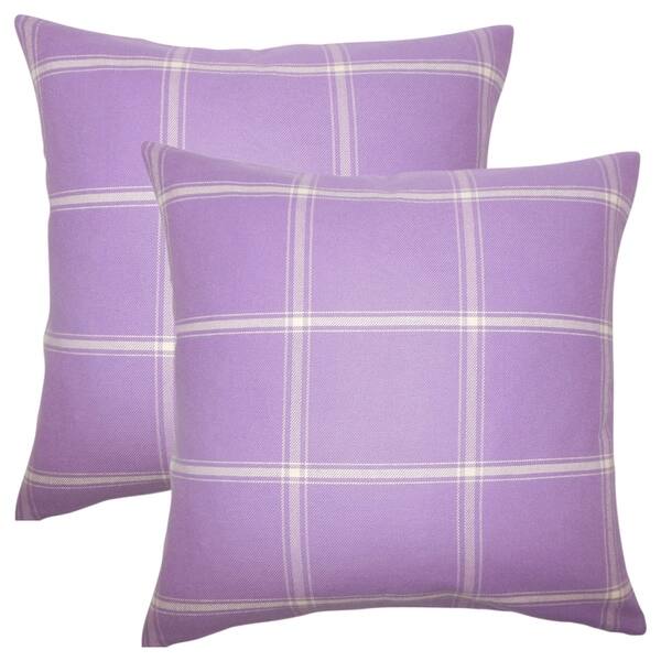 Shop Set Of 2 Sabriyya Plaid Throw Pillows In Hyacinth Free