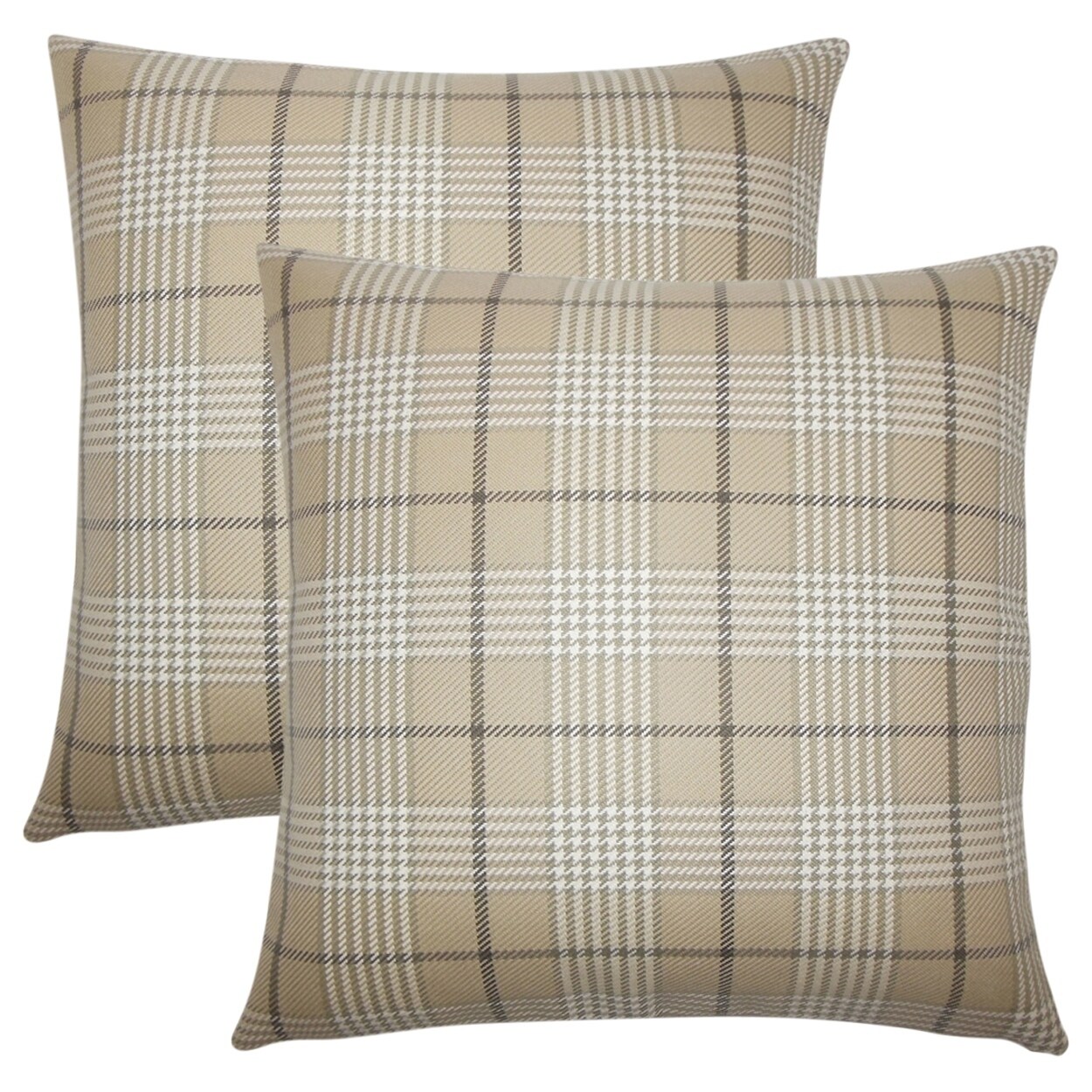 Shop Set Of 2 Landen Houndstooth Throw Pillows In Mushroom On