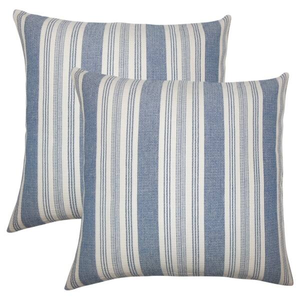 Shop Set Of 2 Reiki Striped Throw Pillows In Denim Free Shipping