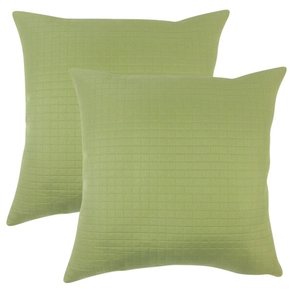 Set of 2 Faylinn Solid Throw Pillows in Green
