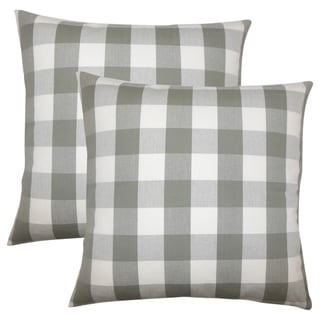 Set of 2  Nelson Plaid Throw Pillows in Iron