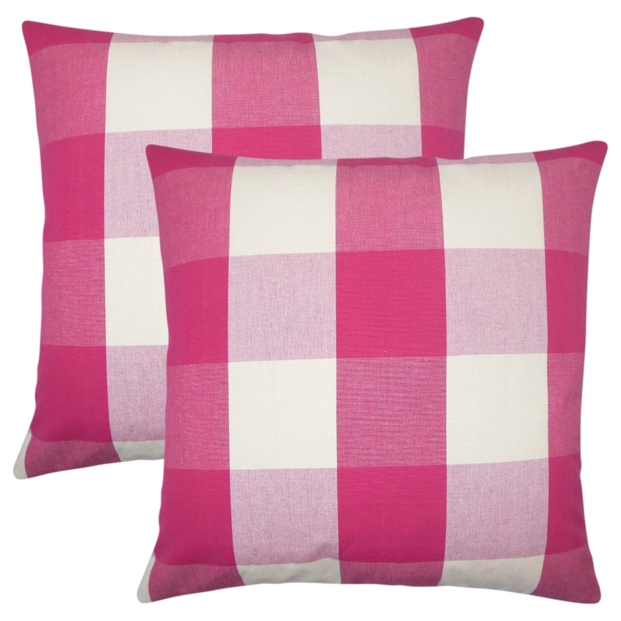 The Pillow Collection Pyralis Plaid Berry Down Filled Throw Pillow 