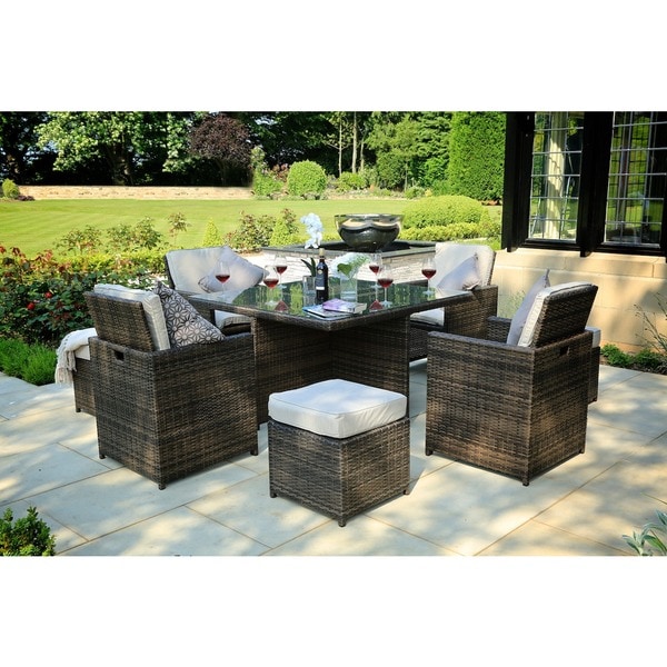 Cube 4 seater rattan patio set new arrivals