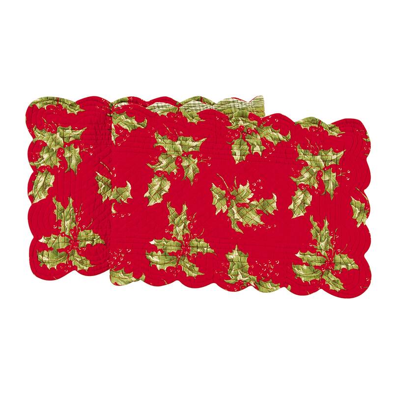 Christmas Holly Red Runner Small 14x51
