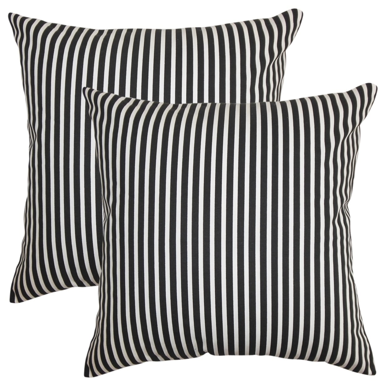 Set Of 2 Elvy Stripes Throw Pillows In Black White Overstock 18156118