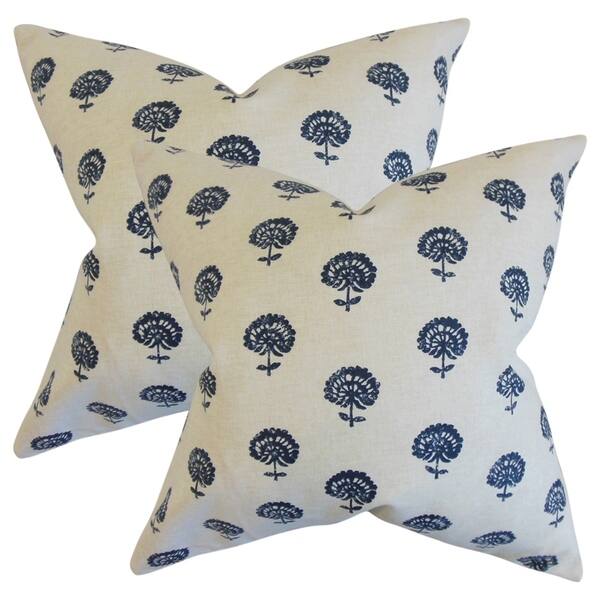 Shop Set Of 2 Londyn Floral Throw Pillows In Indigo Free