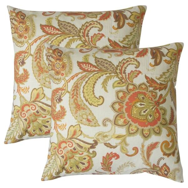 Shop Set Of 2 Pelagia Floral Throw Pillows In Terra Free