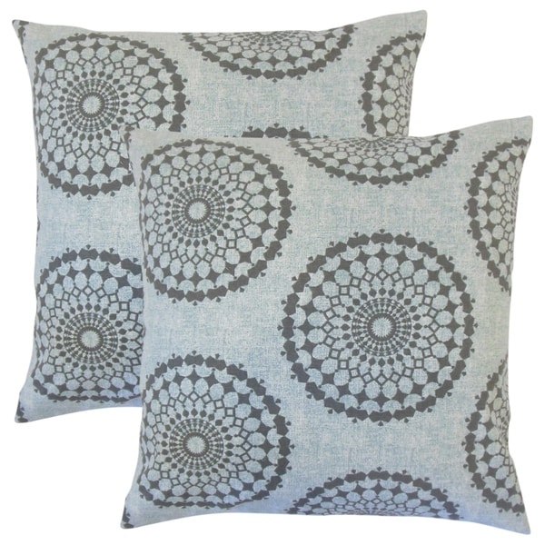 Set of 2 Elyes Geometric Throw Pillows in Rain